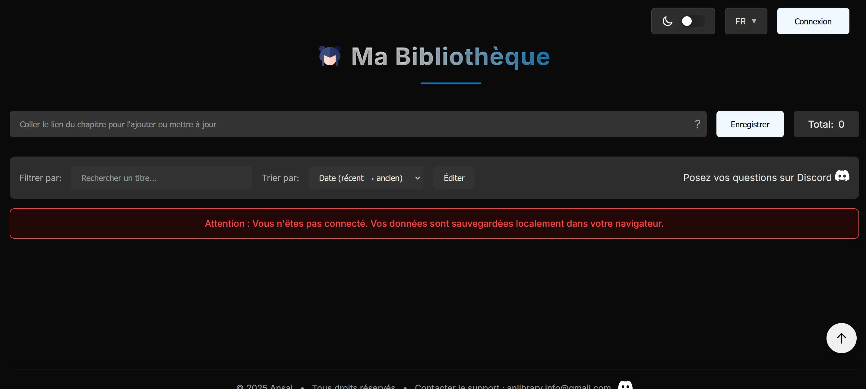 Bibliothèque Ansai — Application Web réalisé par ByuBan